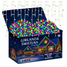 Sople lampki zewnętrzne 100LED 5m IP44 Multikolor