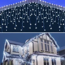 Sople lampki zewnętrzne 300LED 10m IP44 Biały Zimny