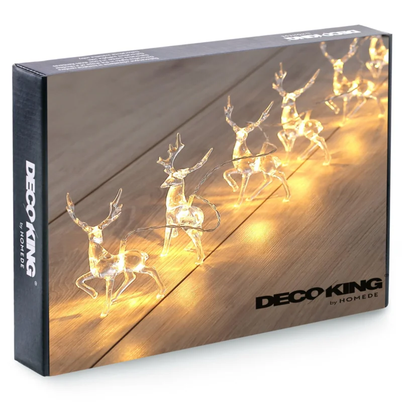 Lampki świąteczne Reniferki transparentne 10 sztuk