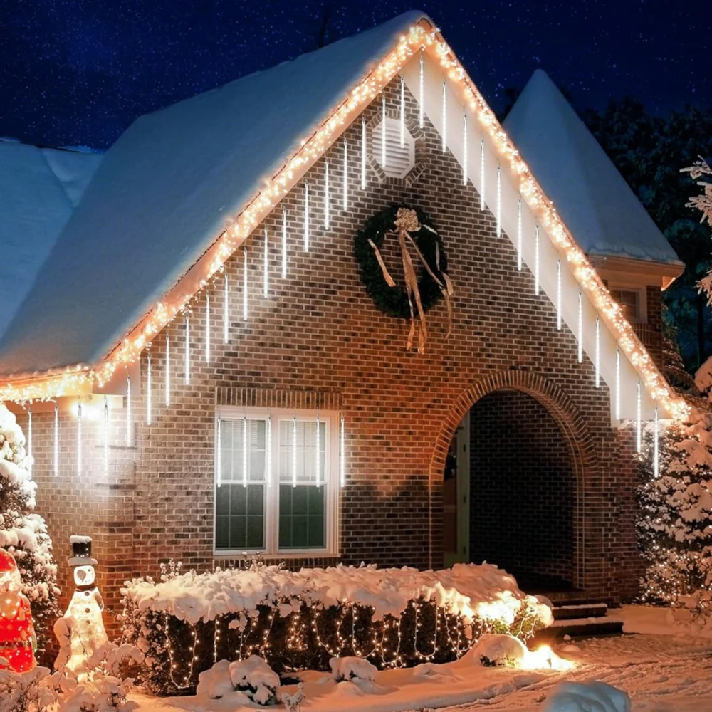 Lampki świąteczne Meteory imitujące padający śnieg IP44 288LED Biały Zimny