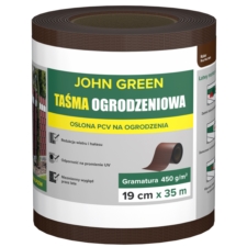 Taśma ogrodzeniowa do paneli ogrodzeniowych 19cm x 35m 450g/m2 Ciemny Brązowy + 20 Klipsów