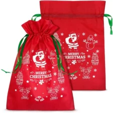 Worek na prezenty świąteczne Czerwony Merry Christmas