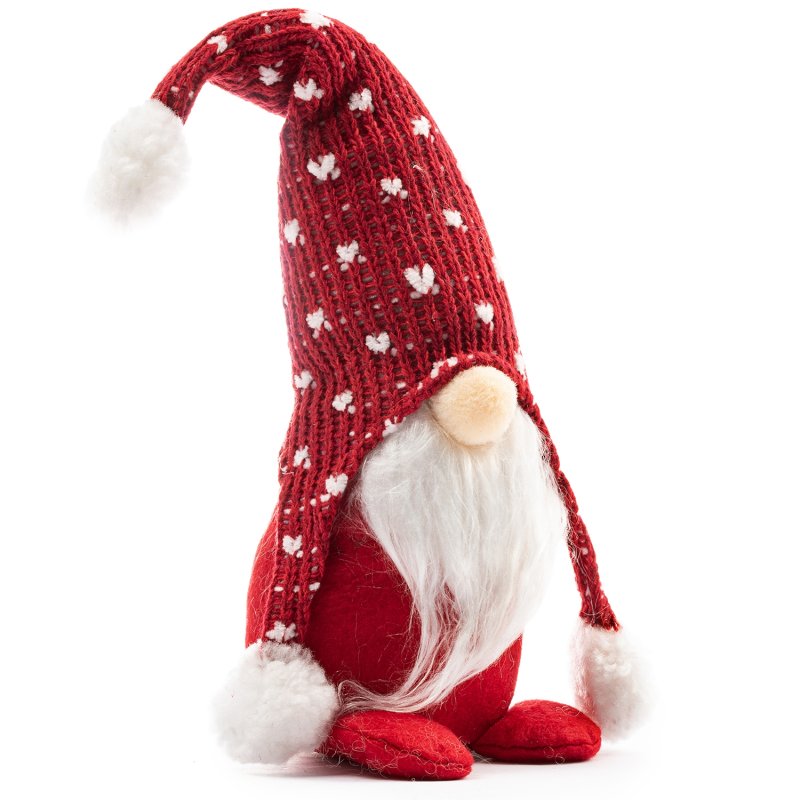 Skrzat świąteczny w czapce w pomponami