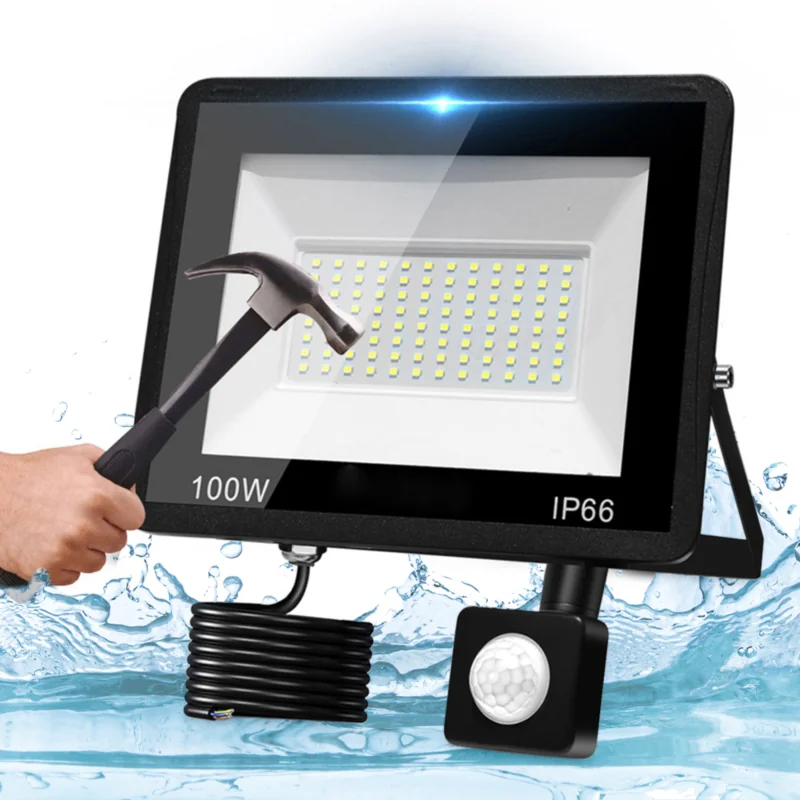 Halogen roboczy 100W LED SMD 230V IP66 z czujnikiem ruchu