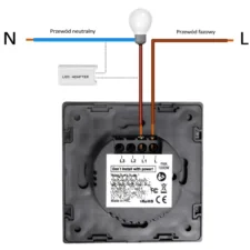 Włącznik światła szklany, dotykowy podwójny Czarny