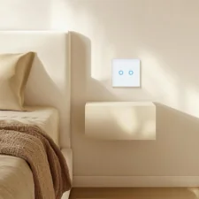 Włącznik światła szklany, dotykowy podwójny Biały