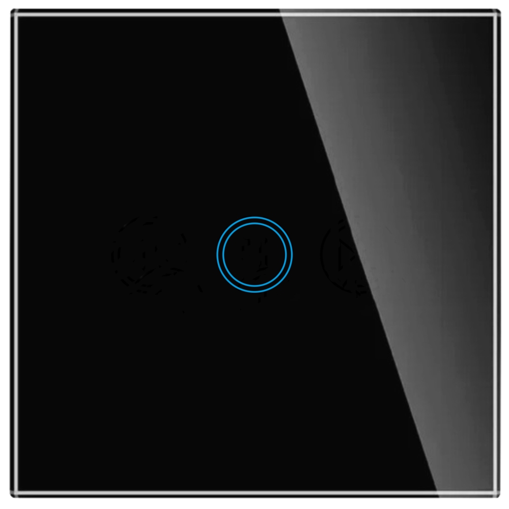 Włącznik światła szklany, dotykowy pojedynczy Czarny Włącznik światła szklany, dotykowy pojedynczy Czarny