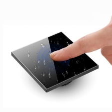 Włącznik światła szklany, dotykowy pojedynczy Czarny