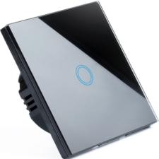 Włącznik światła szklany, dotykowy pojedynczy Czarny