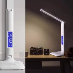 Lampka biurkowa z wyświetlaczem i ładowarką Qi