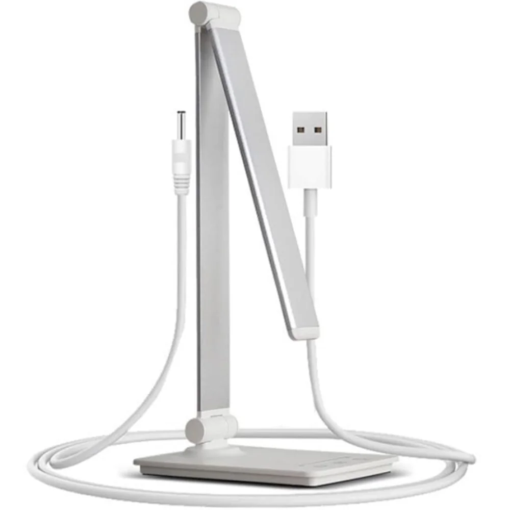 Lampka na biurko LED z ładowaniem USB Srebrno-biała