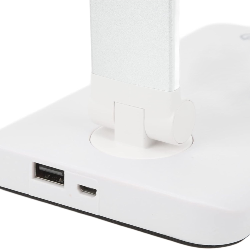 Lampka na biurko LED z ładowaniem USB Srebrno-biała Lampka na biurko LED z ładowaniem USB Srebrno-biała