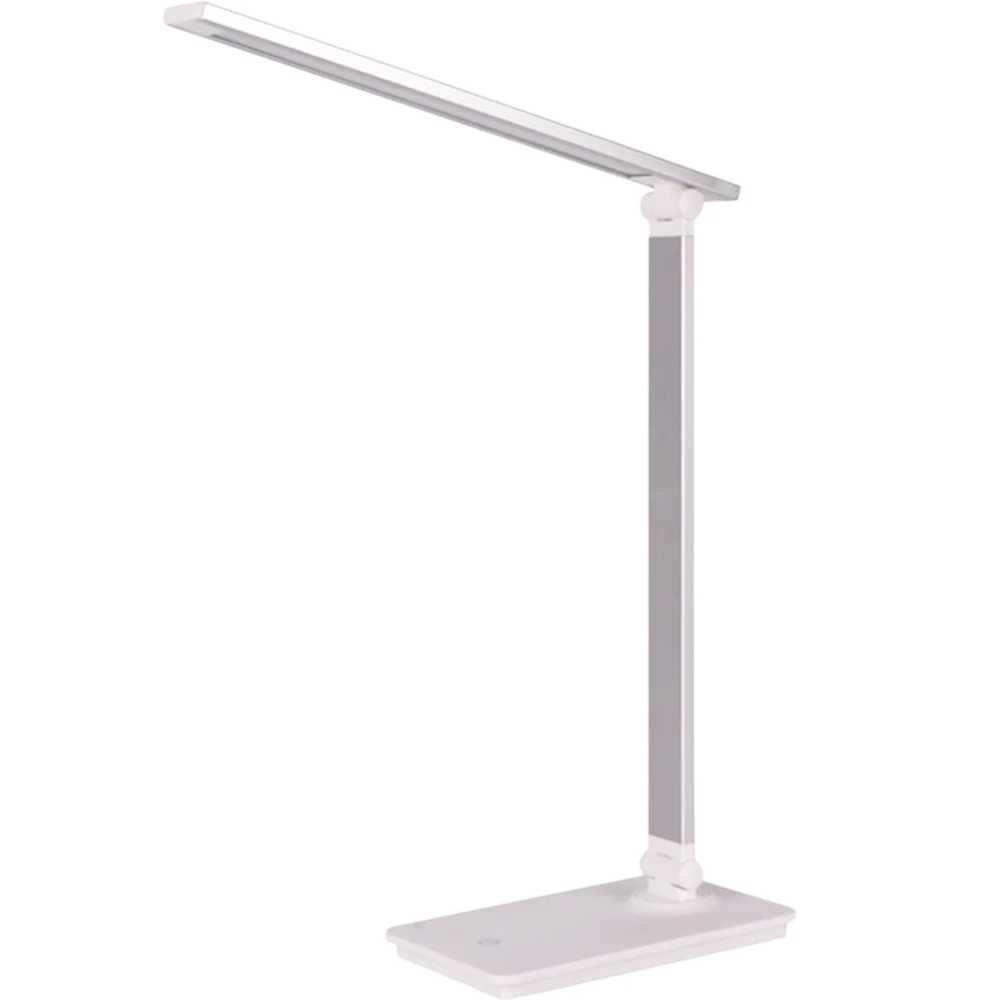 Lampka na biurko LED z ładowaniem USB Srebrno-biała Lampka na biurko LED z ładowaniem USB Srebrno-biała