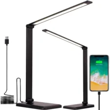 Lampka na biurko LED z ładowaniem USB Czarna