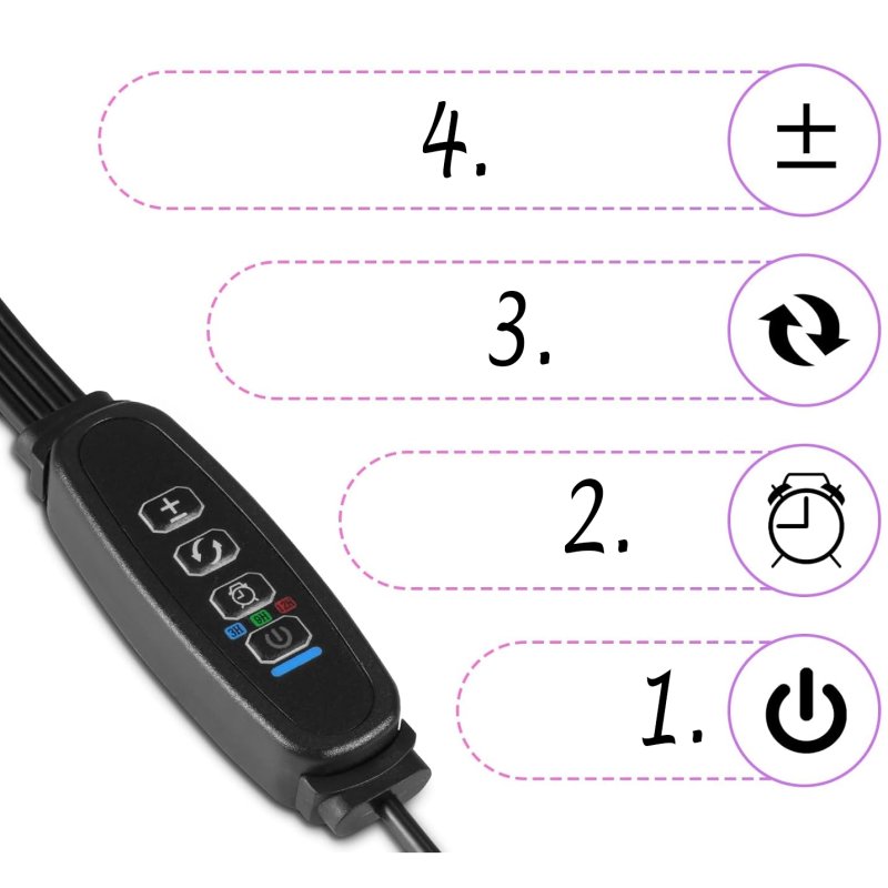 Lampa UV do wzrostu roślin 60LED 6x lampa klips