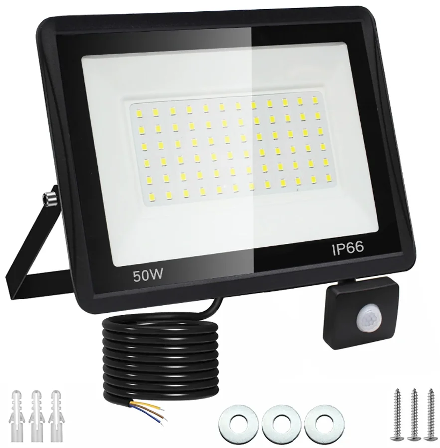 Halogen roboczy 50W LED SMD 230V IP66 z czujnikiem ruchu Halogen roboczy 50W LED SMD 230V IP66 z czujnikiem ruchu