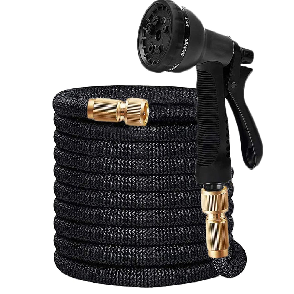 Wąż ogrodowy rozciągliwy 1/2" 45m + Złączki mosiężne + Pistolet zraszacz + Uchwyt i worek do przechowywania Wąż ogrodowy rozciągliwy 1/2" 45m + Złączki mosiężne + Pistolet zraszacz + Uchwyt i worek do przechowywania