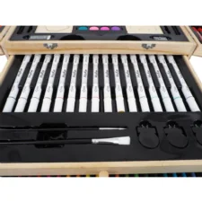 Zestaw artystyczny dla dzieci do malowania i rysowania 196 elementów + Drewniana Walizka