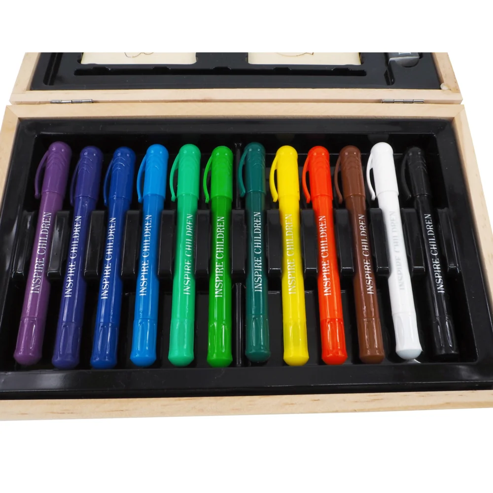 Zestaw artystyczny dla dzieci do malowania i rysowania 196 elementów + Drewniana Walizka Zestaw artystyczny dla dzieci do malowania i rysowania 196 elementów + Drewniana Walizka