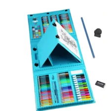 Zestaw artystyczny dla dzieci do malowania i rysowania 208 elementów Niebieski + Walizka
