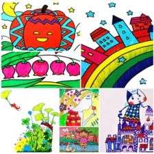 Zestaw artystyczny dla dzieci do malowania i rysowania 208 elementów Różowy + Walizka