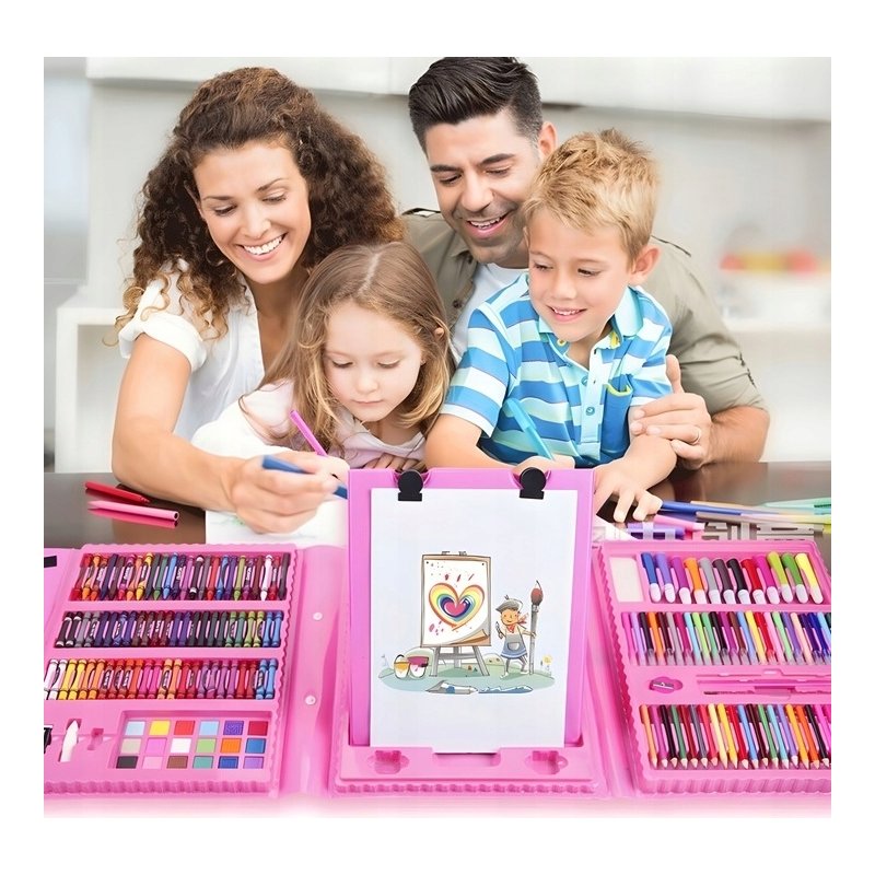 Zestaw artystyczny do malowania w walizce 208el.