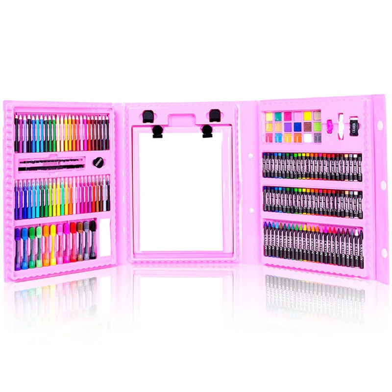 Zestaw artystyczny dla dzieci do malowania i rysowania 208 elementów Różowy + Walizka Zestaw artystyczny dla dzieci do malowania i rysowania 208 elementów Różowy + Walizka