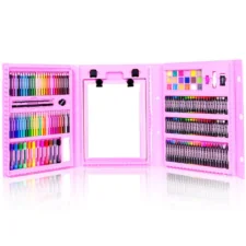 Zestaw artystyczny dla dzieci do malowania i rysowania 208 elementów Różowy + Walizka