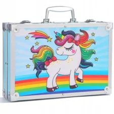 Zestaw artystyczny dla dzieci do malowania i rysowania 145 elementów Niebieski + Walizka