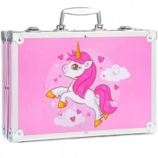 Zestaw artystyczny dla dzieci do malowania i rysowania 145 elementów Różowy + Walizka