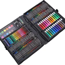 Zestaw artystyczny dla dzieci do malowania i rysowania 208 elementów Czarny + Walizka