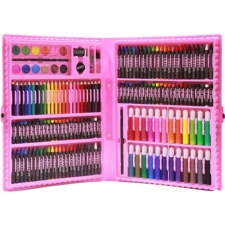 Zestaw artystyczny dla dzieci do malowania i rysowania 208 elementów Różowy + Walizka