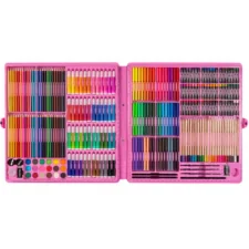 Zestaw artystyczny dla dzieci do malowania i rysowania 298 elementów Różowy + Walizka