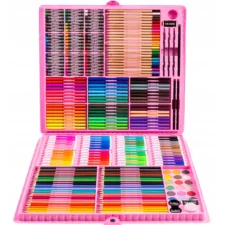 Zestaw artystyczny dla dzieci do malowania i rysowania 298 elementów Różowy + Walizka