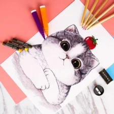 Zestaw artystyczny dla dzieci do malowania i rysowania 298 elementów Różowy + Walizka