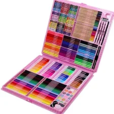 Zestaw artystyczny dla dzieci do malowania i rysowania 298 elementów Różowy + Walizka