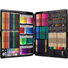 Zestaw artystyczny dla dzieci do malowania i rysowania 298 elementów Czarny + Walizka