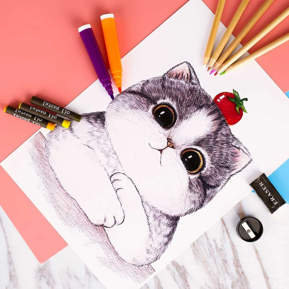 Zestaw artystyczny dla dzieci do malowania i rysowania 298 elementów Czarny + Walizka Zestaw artystyczny dla dzieci do malowania i rysowania 298 elementów Czarny + Walizka