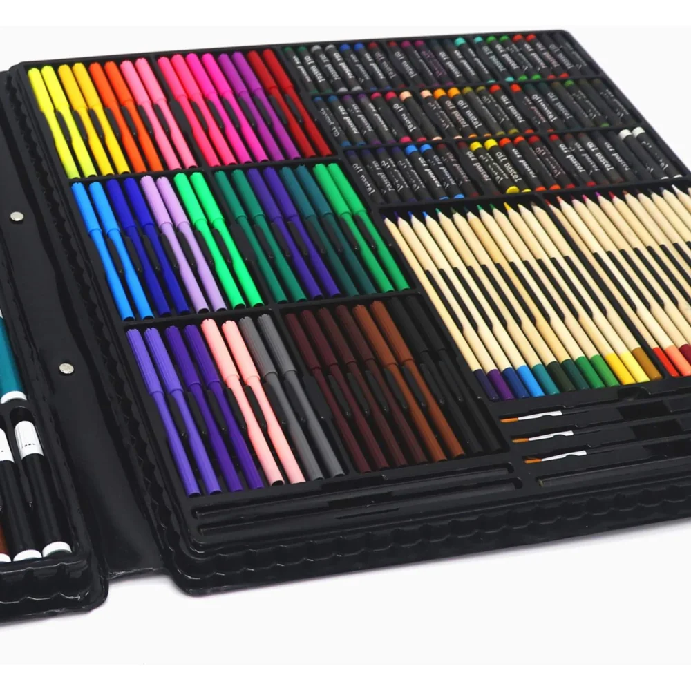 Zestaw artystyczny dla dzieci do malowania i rysowania 298 elementów Czarny + Walizka Zestaw artystyczny dla dzieci do malowania i rysowania 298 elementów Czarny + Walizka