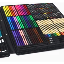 Zestaw artystyczny dla dzieci do malowania i rysowania 298 elementów Czarny + Walizka