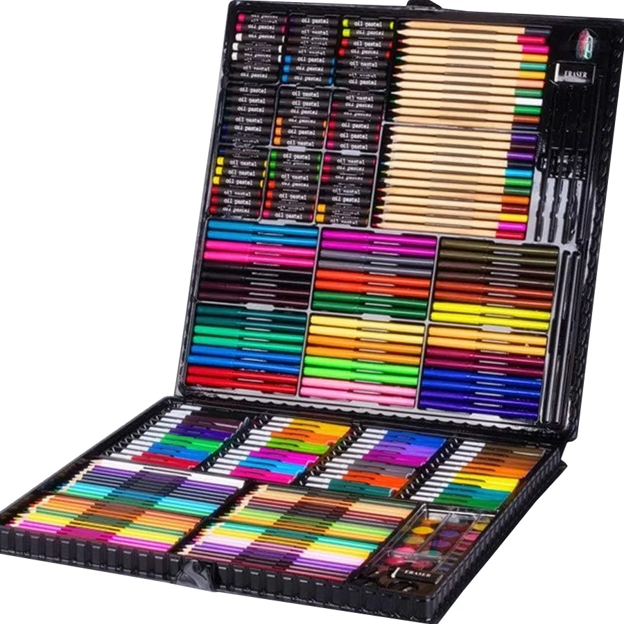 Zestaw artystyczny dla dzieci do malowania i rysowania 298 elementów Czarny + Walizka Zestaw artystyczny dla dzieci do malowania i rysowania 298 elementów Czarny + Walizka