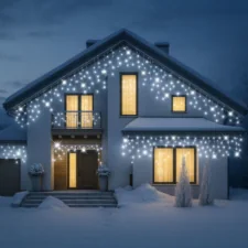 Sople lampki świąteczne zewnętrzne IP44 20m 500LED Biały Zimny + FLASH Zimny