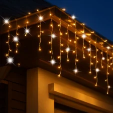 Sople lampki świąteczne zewnętrzne IP44 12m 300LED Biały Ciepły + FLASH Zimny