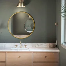Lustro okrągłe do zawieszenia na ścianę Złote 80cm