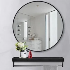 Lustro okrągłe do zawieszenia na ścianę Czarne 60cm