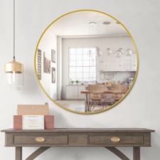 Lustro okrągłe do zawieszenia na ścianę Złote 60cm