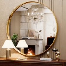 Lustro okrągłe do zawieszenia na ścianę Złote 60cm