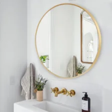 Lustro okrągłe do zawieszenia na ścianę Złote 60cm