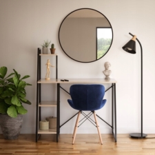 Lustro okrągłe do zawieszenia na ścianę Czarne 50cm