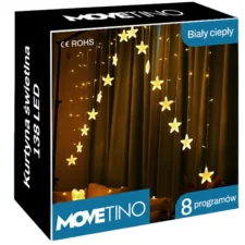 Kurtyna świetlna lampki świąteczne LED w Gwiazdki 70LED IP44 Biały Ciepły